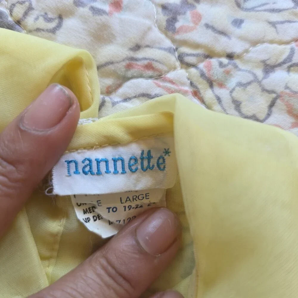Nanette Vintage Yellow Shear Nylon Dress Baby Size 9 Months
